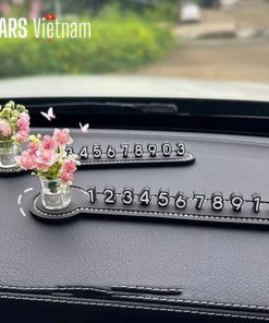 Alternative view of Bảng số điện thoại đỗ xe,bảng số đứng mix cùng lọ hoa mini siêu xinh gắn taplo xe ô tô, xe hơi