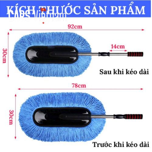 Chổi rửa xe ô tô sợi dầu LOẠI DẸT - Cán có thể kéo dài 2 Chổi rửa xe ô tô sợi dầu LOẠI DẸT - Cán có thể kéo dài - Ảnh 2