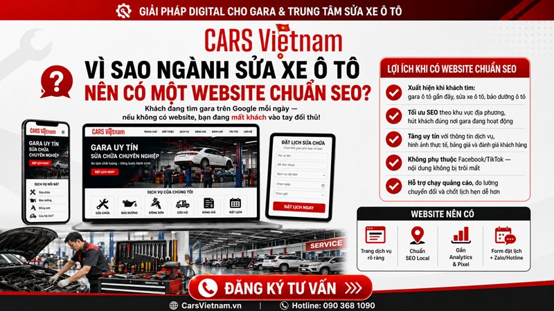 Vi sao nganh sua xe o to nen co mot website chuan SEO