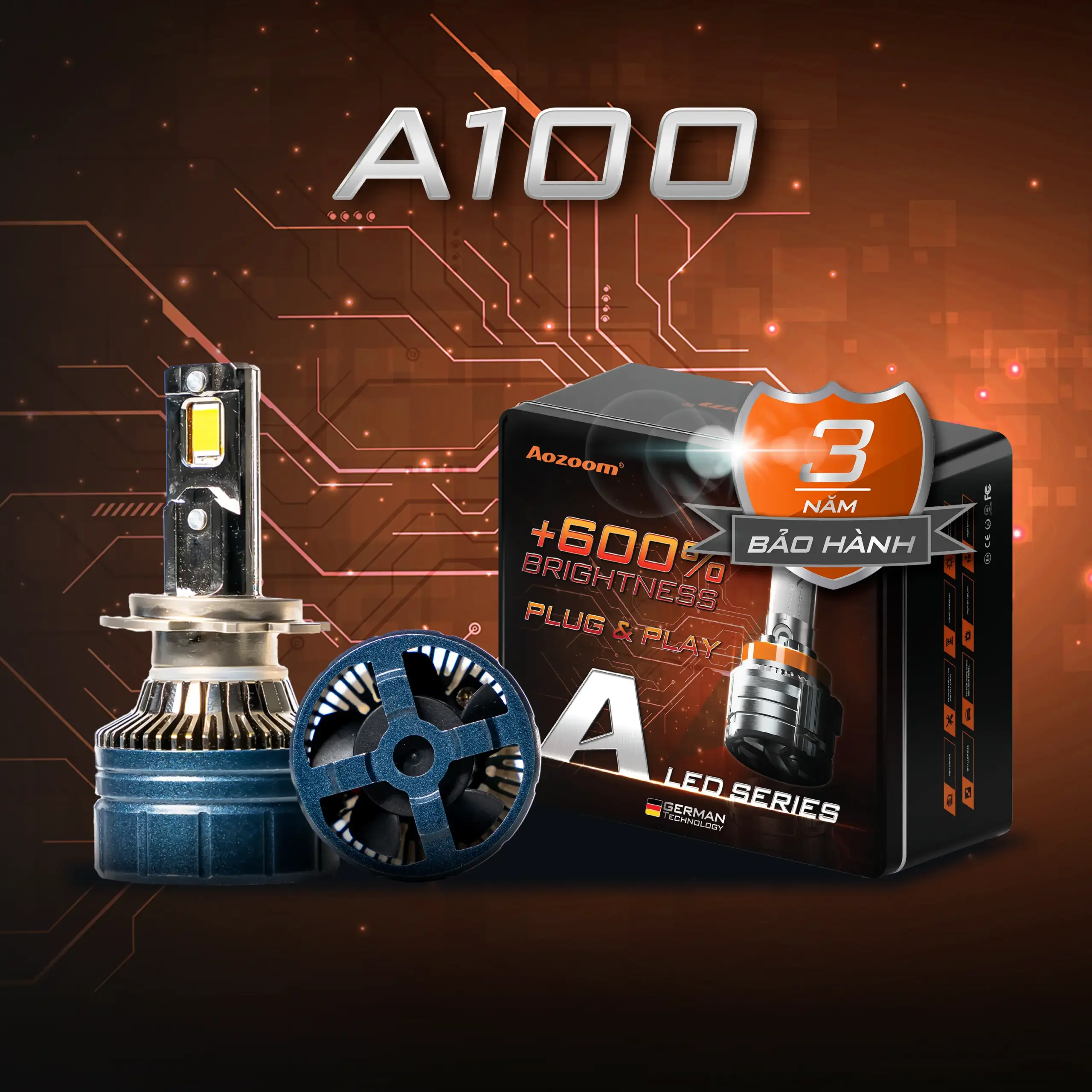 Bóng LED Aozoom A100 dành cho nâng cấp ánh sáng ô tô