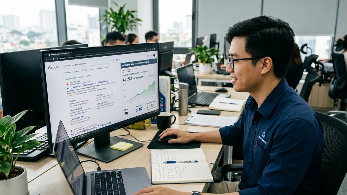 Thiết kế website showroom ô tô chuẩn SEO – Tối ưu chuyển đổi khách hàng 5 Tối ưu hóa SEO Onpage và từ khóa ngành xe giúp website đại lý lên Top 1 Google